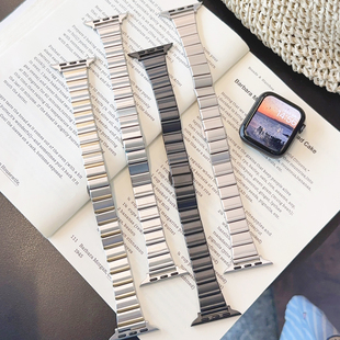 一株金属不锈钢iwatch表带小蛮腰SE适用苹果手表S10新款 678小众S9
