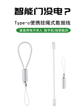 钥匙扣数据线C-C挂绳手机充电线typec编织短线适用苹果快充数据线