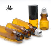 茶色精油滚珠瓶精油香水玻璃分装 瓶钢珠头走珠瓶1ml2ml3ml5ml空瓶