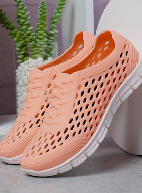 进口乳胶越南凉鞋女网状洞洞鞋柔软运动沙滩鞋旅游不磨脚健步鞋夏