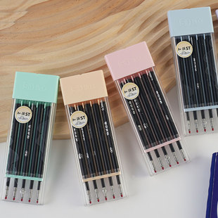 烁点按动笔刷题笔笔芯加强ST双珠速干笔芯精装按动通用笔芯不断墨