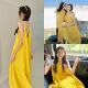 吊带黄色连衣裙 母女装 适合三亚海边度假拍照 沙滩裙子出游亲子装