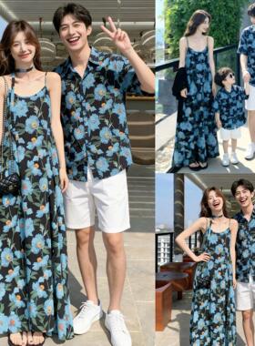 海边度假亲子装夏季短袖