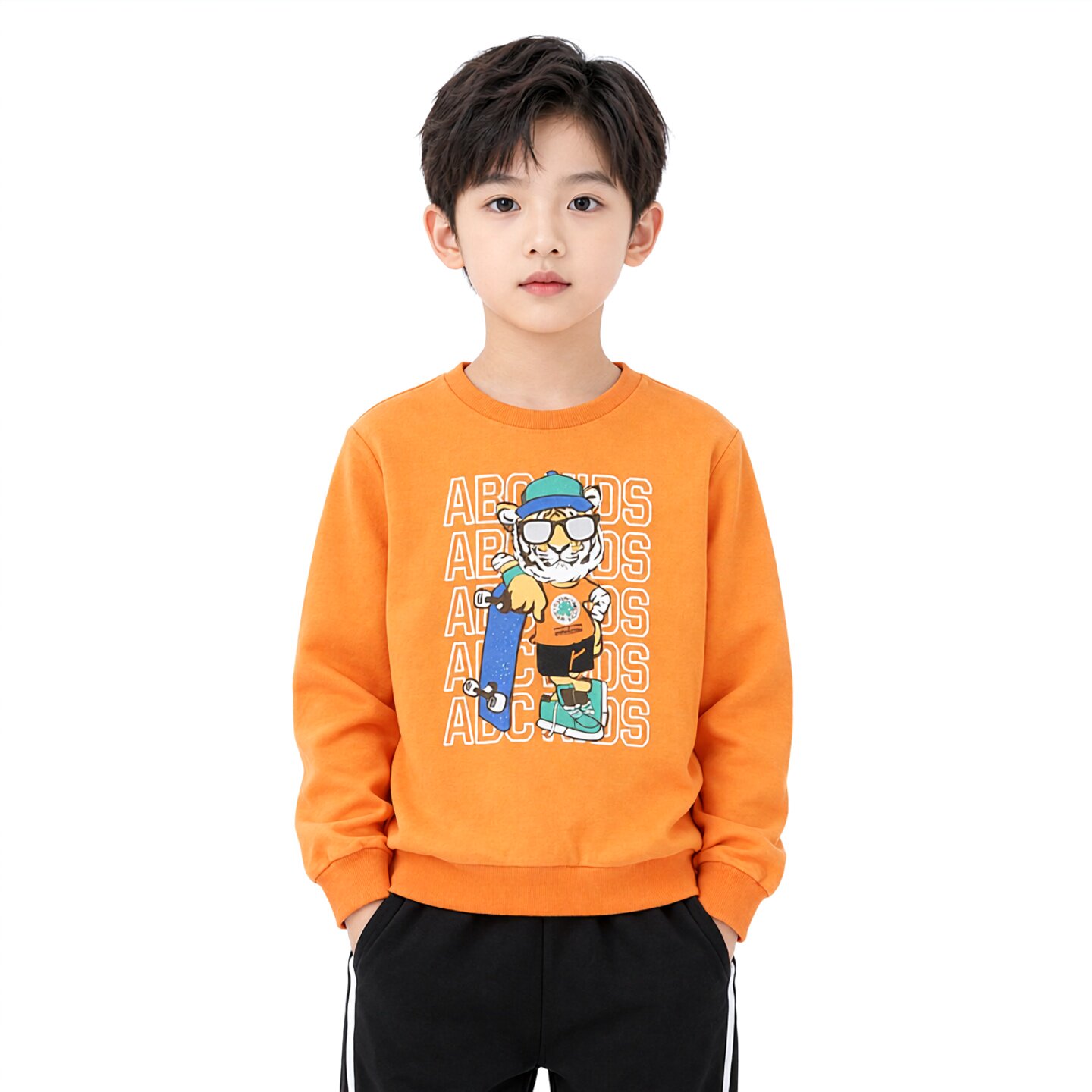 套头卫衣童装圆领卡通abckids春图片