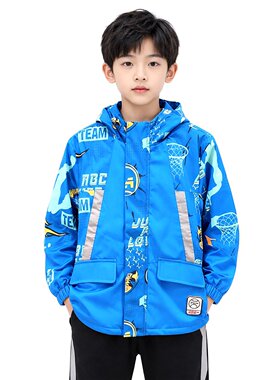 商场同款abckids童装潮秋款男童加绒保暖连帽风衣外套F312310022