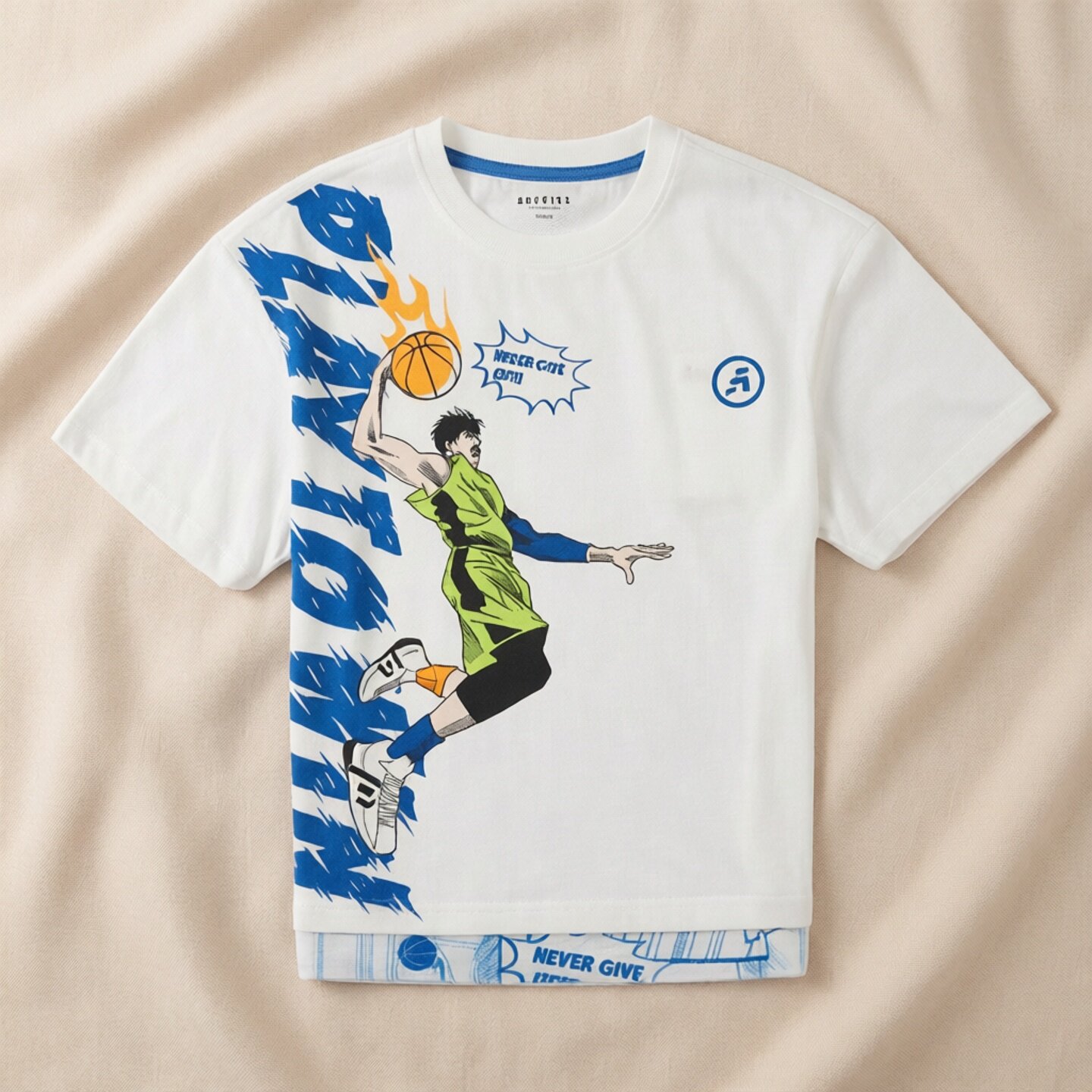 正品abckids童装夏季新款男童篮球圆领短袖T恤薄款大童F322301065图片