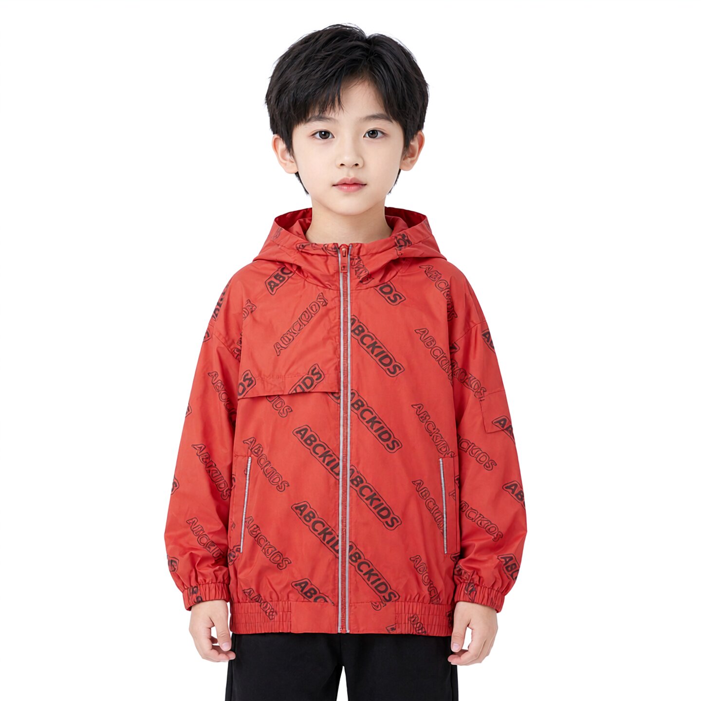 abckids童装秋季男童专柜正品连帽梭织加绒外套防风衣 F232303080图片