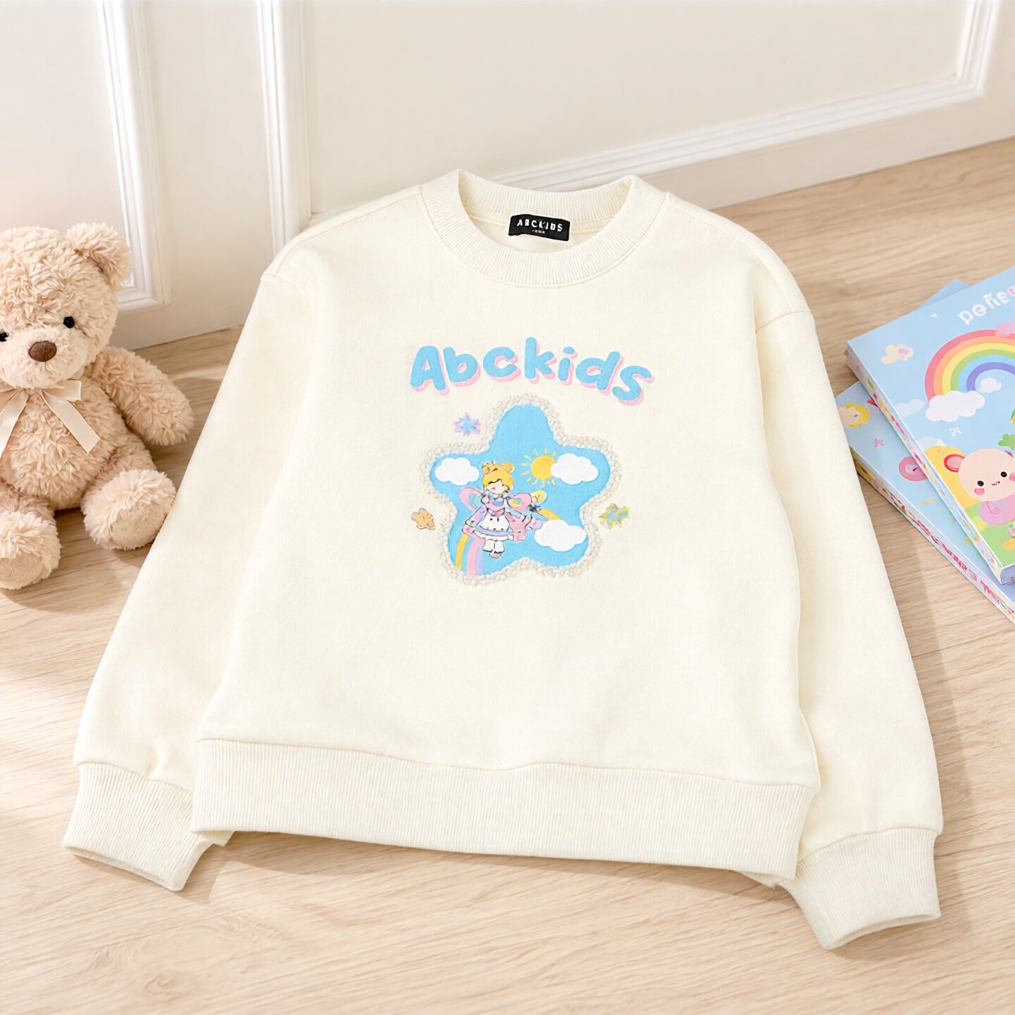 Abckids女童秋冬卡通圆领卫衣图片