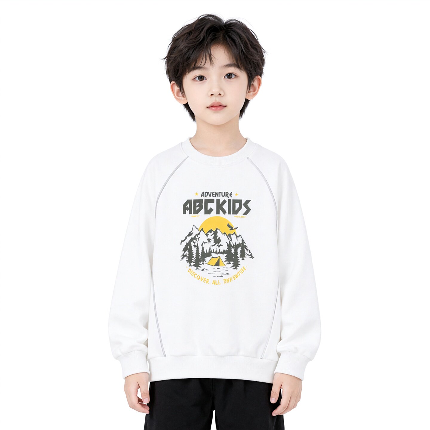 专柜同款abckids童装男童卫衣加绒套头衫春秋款卡通F332305119图片