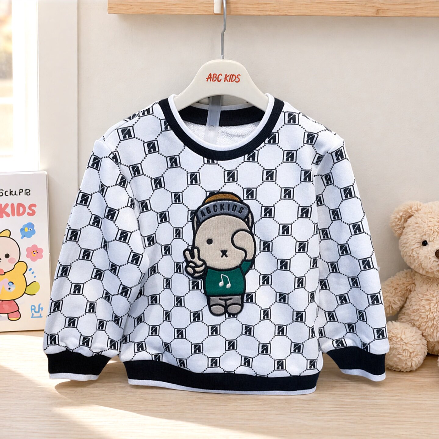 卫衣童装棉套头卡通Abckids运动图片