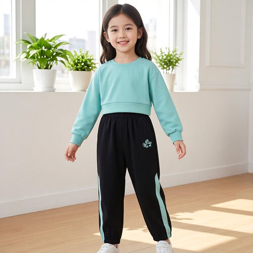 ABCKIDS童装夏季凉快梭织运动裤速干裤女童防蚊裤长裤F421312238