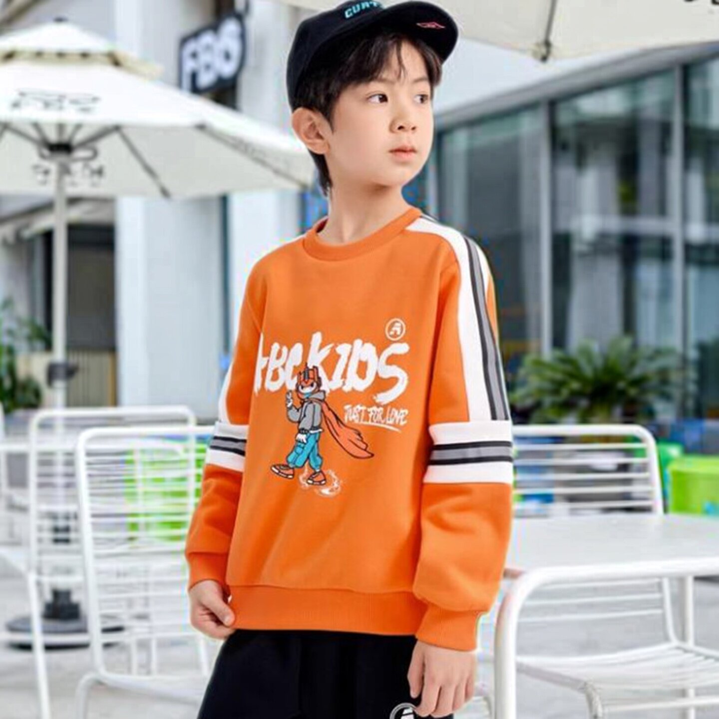 abckids童装春秋男童字母印花卡通圆领套头卫衣潮个性 F332305027图片