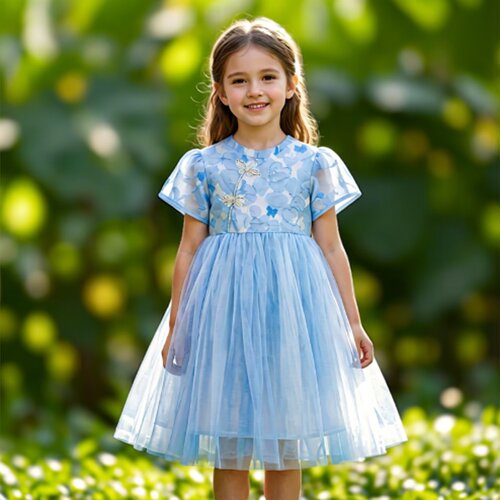 ABCkids童装女童夏款针织旗袍连衣裙纱裙大童专柜正品F421316292