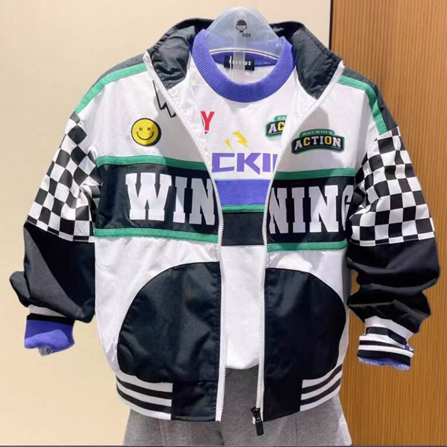 abckids童装秋季新款男童棒球服夹克外套拉链衫潮大童 F332303065图片