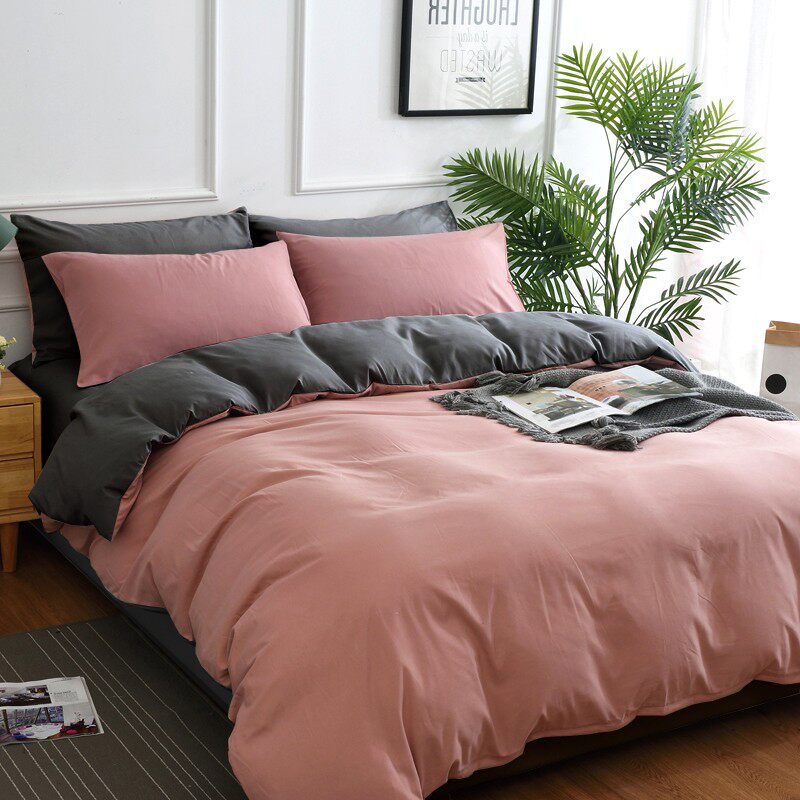 全棉床单被套纯色纯棉四件套