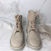 秋冬复古INS百搭情侣中高帮工装 男马丁靴女真皮沙漠靴磨砂皮靴 鞋