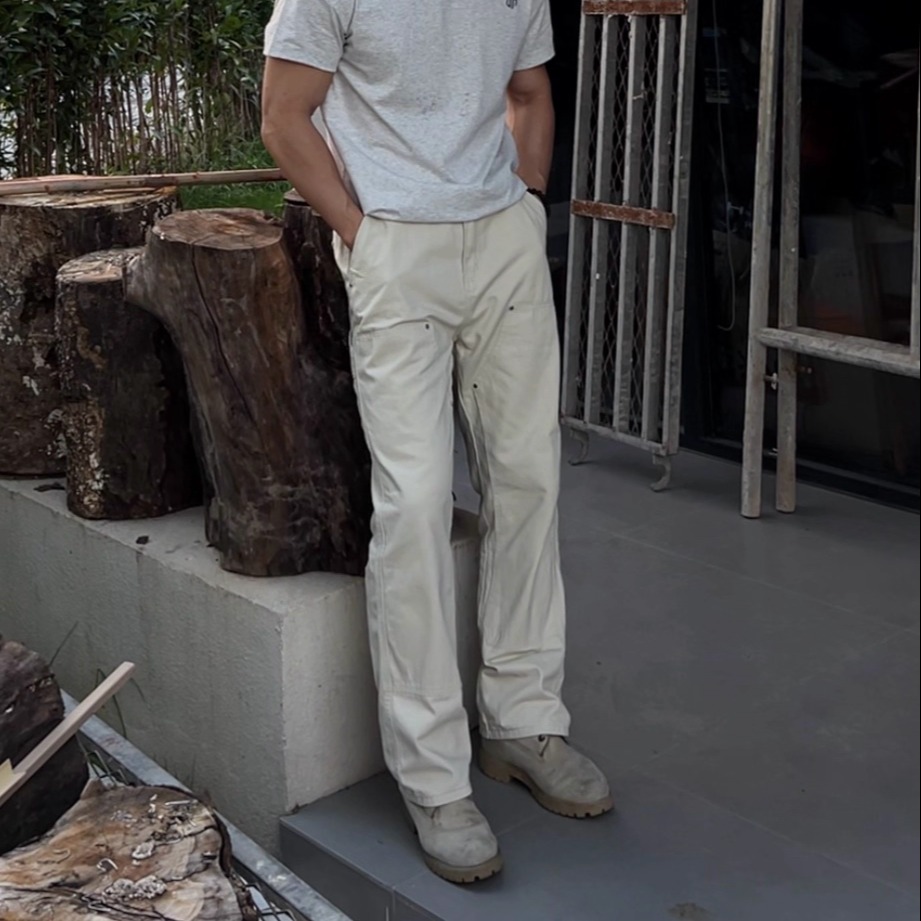 ULTISO本源 美式复古直筒伐木裤重磅宽松垂感户外休闲百搭工装裤