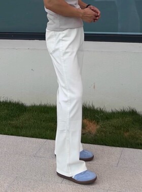 本源ULTISO 美式休闲高弹牛仔裤微喇黑白纯棉垂感舒适百搭长裤