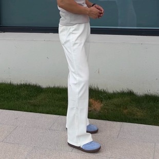 微喇黑白纯棉垂感舒适百搭长裤 休闲高弹牛仔裤 美式 本源ULTISO