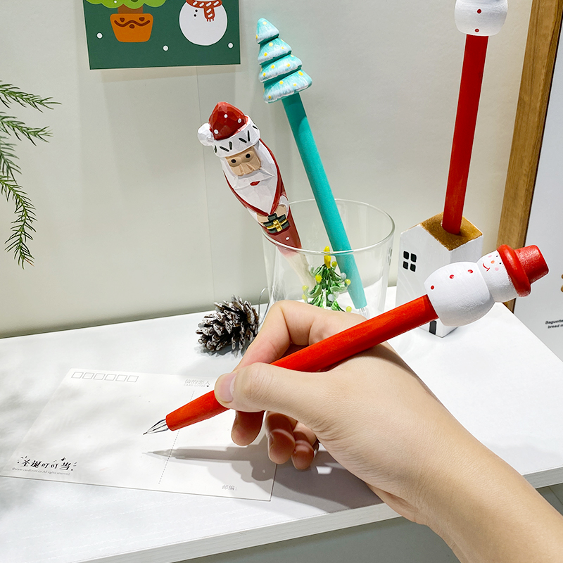 圣诞节礼物装饰木雕笔