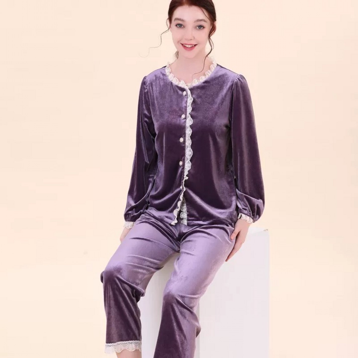 金丝绒睡衣女高级感天鹅绒家居服