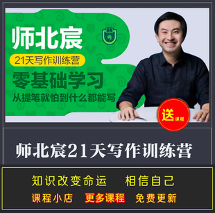 完结视频 万能写作法实战 师北宸21天写作训练营 掌握逻辑写作