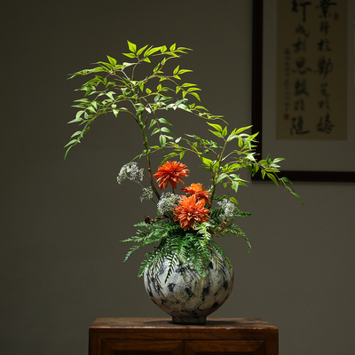 新中式陶瓷花瓶宋式美学禅意插花