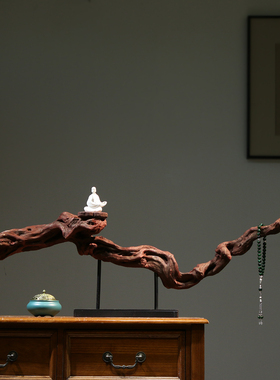 中式禅意根雕木质摆件玄关装饰品