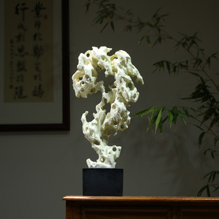 新中式禅意树脂太湖石摆件客厅玄关电视柜酒店会所工艺品装饰摆件