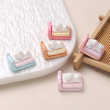 卡通diy树脂配件饰品趴床小猫奶油胶手工制发夹手机壳鞋扣配饰批