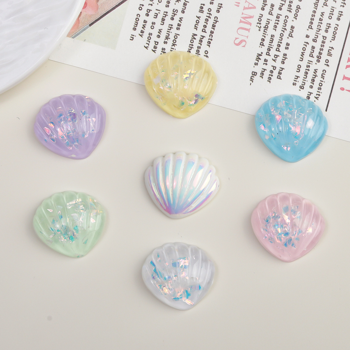 卡通diy树脂配件饰品闪透贝壳奶油胶发夹手机壳鞋扣钥匙扣吊坠配