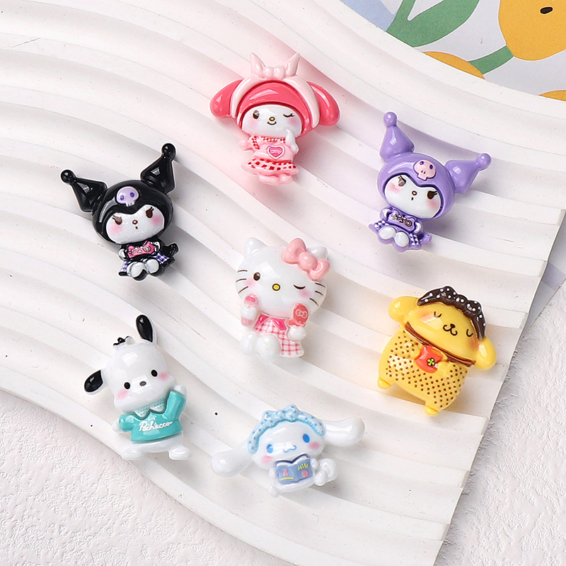 卡通diy树脂配件饰品校园小欧奶油胶手工制发夹手机壳鞋扣配饰批