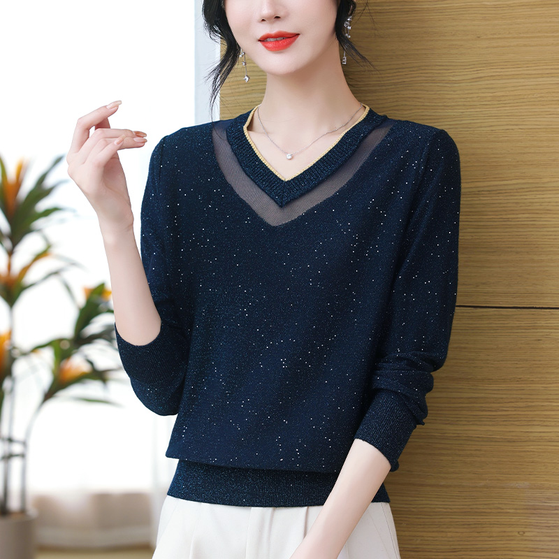 春秋新款针织打底衫宽松大码上衣