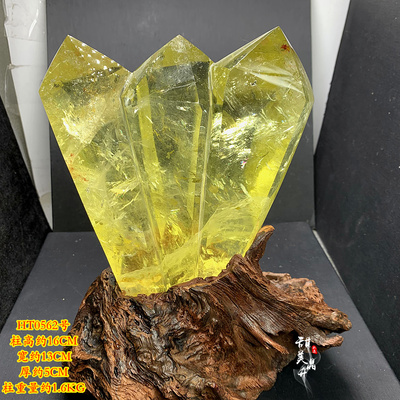 黄水晶柱摆件天然水晶原石打磨