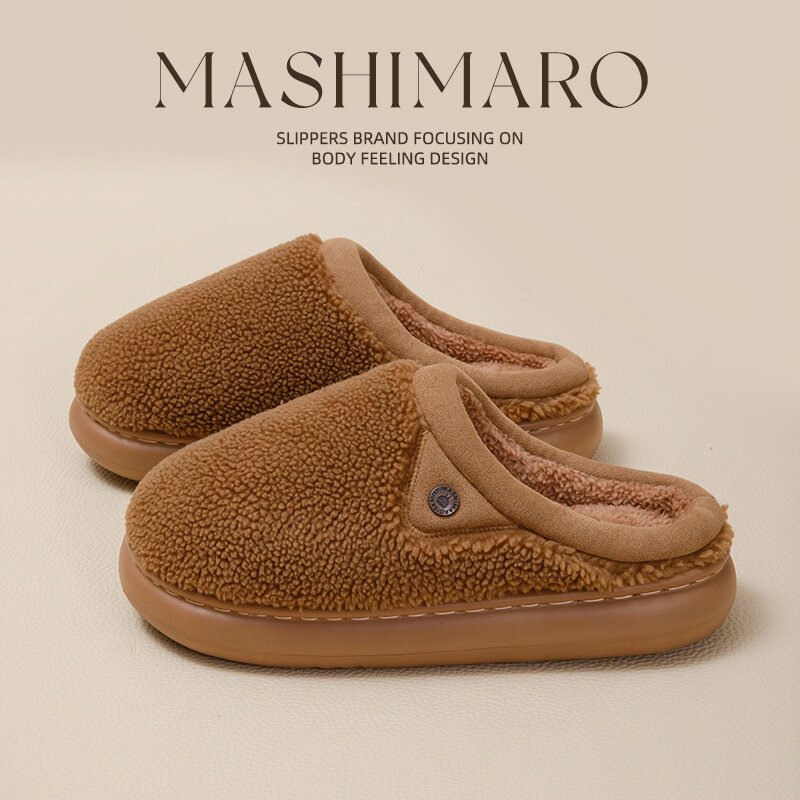 蜜语蕾丝流氓兔棉拖鞋女士加绒保暖家居家用意式轻奢情侣毛毛棉拖