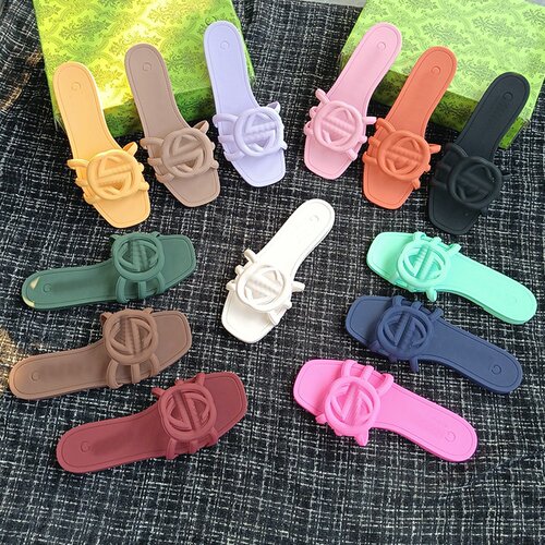 蜜语蕾丝g家拖鞋女一字拖双gg扣凉鞋跨境工厂古家凉拖鞋slippers