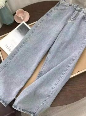 阔腿裤长裤薄厚适中棉牛仔