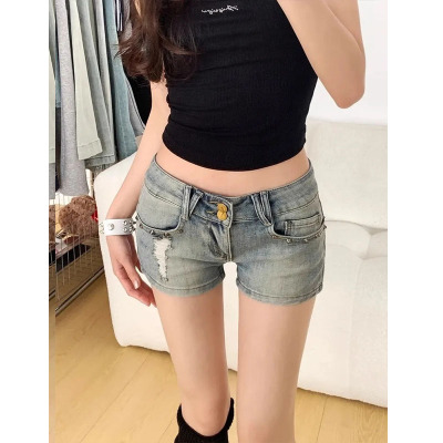 美式复古低腰牛仔短裤女2025年