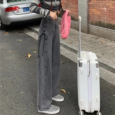 直筒裤长裤常规牛仔布料四季通用