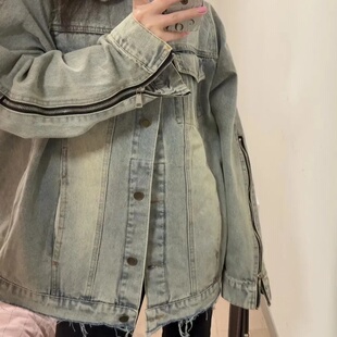 复古牛仔外套女2023春秋新款 设计感小众宽松休闲百搭上衣ins 韩版