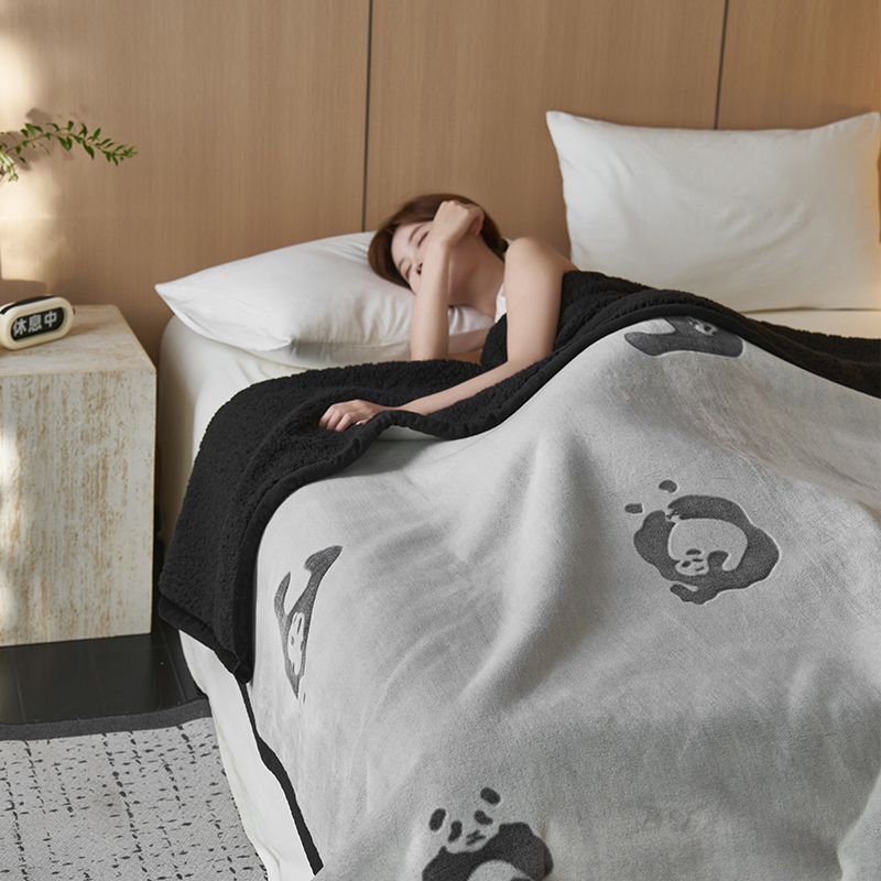 恒源祥羊羔绒提花毛毯四季通用毛毯办公室午睡盖毯加厚保暖绒毯