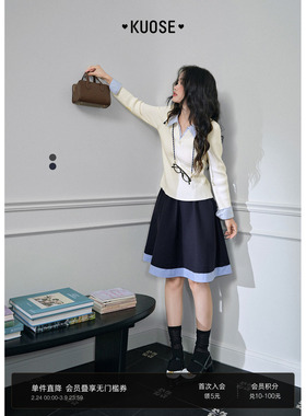 阔色藏蓝色假两件半身裙半裙短裙子26春季新款女灰伞裙a字裙夏秋