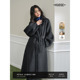 阔色深灰色收腰长款 双面毛呢外套 羊毛呢子大衣女2025秋冬黑色西装