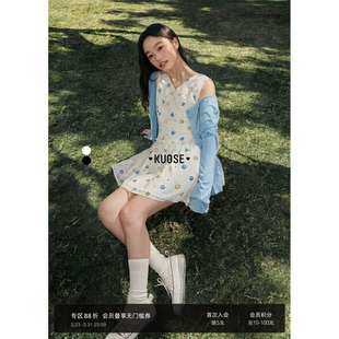 木耳边背心短裙子黑 新款 阔色杏色v领无袖 雪纺连衣裙女2026春夏季