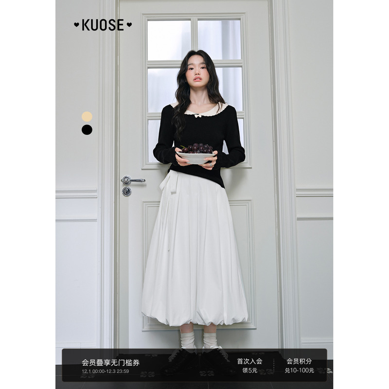 黄色长袖针织衫内搭毛衣打底衫