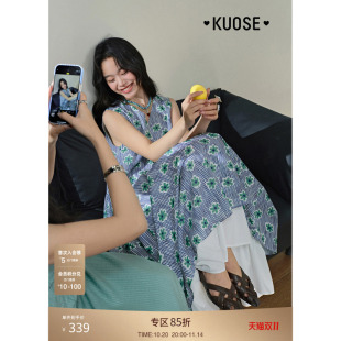 女海边度假碎花连衣裙长裙子 新款 阔色条纹无袖 吊带背心裙2025夏季