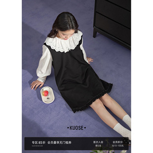 女裝 背帶裙中短裙子 新款 闊色黑色背心吊帶裙氣質連衣裙2025早秋季
