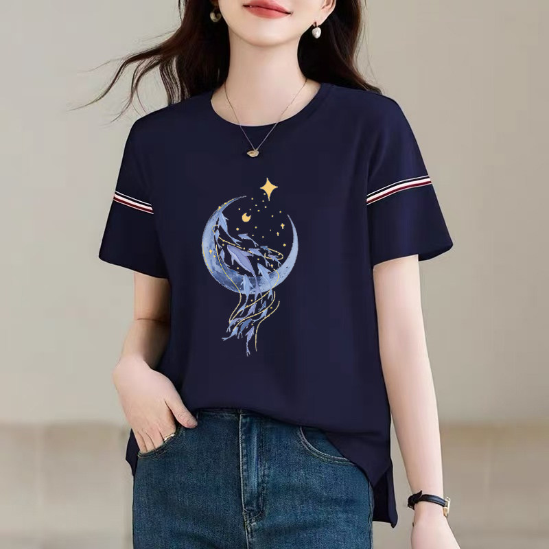 纯棉短袖T恤女2026新款女装夏季宽松洋气休闲正肩半袖体恤上衣服
