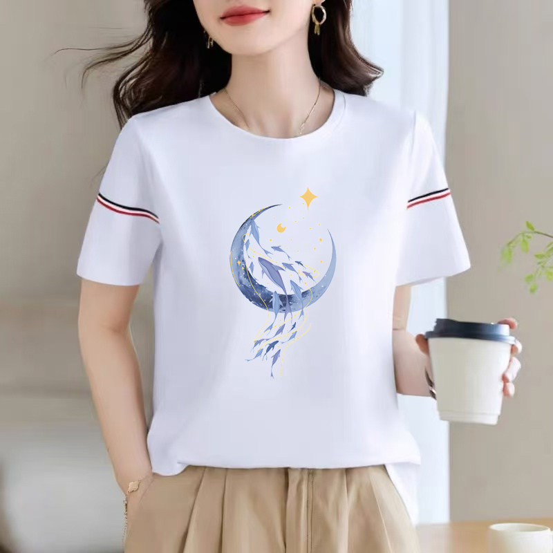 纯棉白色短袖t恤女2026夏季新款女装设计感上衣宽松半袖时尚体恤