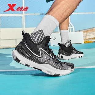 特步男鞋篮球鞋男秋冬季防滑耐磨运动鞋男款高帮鞋减震实战篮球鞋